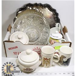 BOX OF ESTATE HOUSEHOLD ITEMS