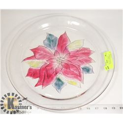 DECORATIVE CENTER PIECE PLATTER WITH FLOWER IMAGE