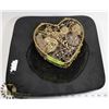 Image 1 : HEART SHAPED STORAGE WITH LARGE BLACK CENTER PIECE