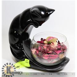 GLASS CAT DECORATIVE BOWL
