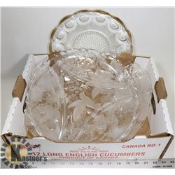 LOT OF 3 HEAVY SERVING PLATTERS