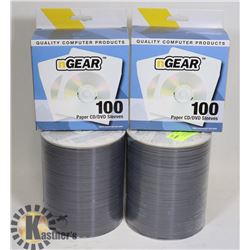 200 PCS OF BLANK TAIYO YUDEN DVDS AND 200 SLEEVES