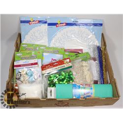 FLAT OF ASSORTED CRAFTING SUPPLIES