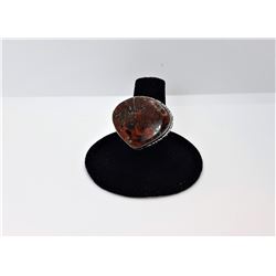 20)  NATURAL FREE FORM RED JASPER RING