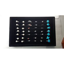 1)  LOT OF 42 FASHION RINGS INCLUDING: