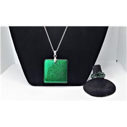 11)  EMERALD GREEN WITH BLACK BACK SQUARE
