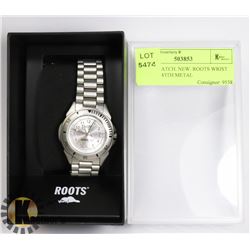 MEN'S WATCH. NEW. ROOTS WRIST WATCH WITH METAL