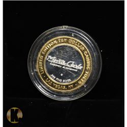 LTD EDITION GAMING TOKEN .999 FINE SILVER $10