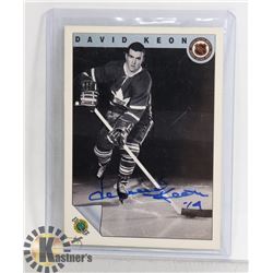 DAVID DAVE KEON TORONTO MAPLE LEAFSD SIGNED CARD