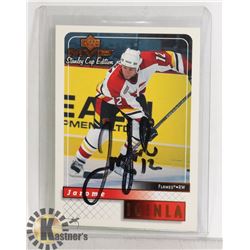 JAROME IGINLA CALGARY FLAMES AUTOGRAPHED CARD HOF