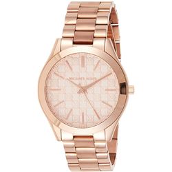 NEW MICHAEL KORS ROSE-GOLD MK LOGO DIAL MSRP $349