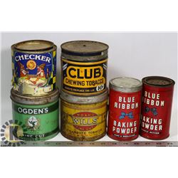 VINTAGE TOBACCO AND BAKING TINS