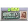 Image 1 : 2 DOLLAR CANADIAN BILL AND 1 DOLLAR CANADIAN BOTH