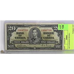 1937 CANADIAN $20 BILL