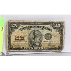 1923 25 CENT SHIN PLASTER