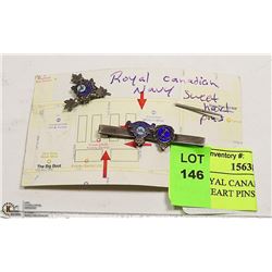 WW2 ROYAL CANADIAN NAVY SWEET HEART PINS AND TIE