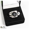 Image 1 : NEW MEN'S RING WITH BLACK STONE -