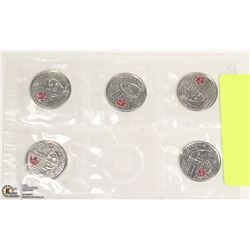 SET OF 5 CANADIAN QUARTERS