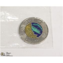 GLOW IN THE DARK NORTHERN LIGHTS 2017 $2 COIN