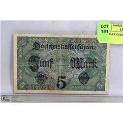 1917 MARK GERMAN NOTE