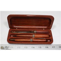 WOODEN CRAFTED EXECUTIVE PEN AND PENCIL SET IN