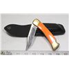 Image 1 : COLLECTORS BUCK KNIFE  WITH FANCY ORANGE HANDLE