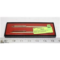 BOXED GOLD TONED PEN AND PENCIL SET PAPERMATE