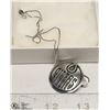 Image 1 : OILERS PIN/PENDANT- STERLING SILVER WITH CHAIN
