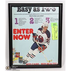 RARE GRETZKY ADVERTISEMENT IN FRAME