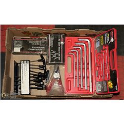 LARGE FLAT OF TOOLS IN CASES - SOME NEW -