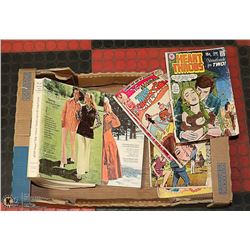 FLAT OF VINTAGE COMICS AND SEARS CATOLOGUES