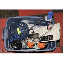 TUB OF FISHING EQUIPMENT - DOWNRIGGER, 2 ROD