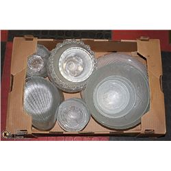 SET OF 47 CLEAR/FROSTED GLASSWARE