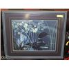Image 1 : FRAMED PICTURE OF A  LOON IN WATER 32" X 26"
