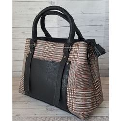 BROWN PLAID TWEED PURSE