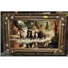 Image 1 : ORNATELY FRAMED HORSE RUG ART. 44" X 31".