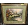 Image 1 : "EVERETTE'S COTTAGE" BY THOMAS KINKADE 30" X 27".