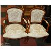 Image 1 : SET OF 2 WOOD CARVED FRENCH PROVINIAL  ARM CHAIRS