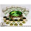 Image 1 : VENETIAN GREEN & GOLD MURANO GLASS SET-