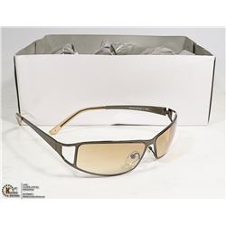 BOX OF DESIGNER SUNGLASSES AMBER COLOR WITH