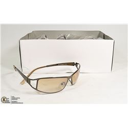 BOX OF DESIGNER SUNGLASSES AMBER COLOR WITH
