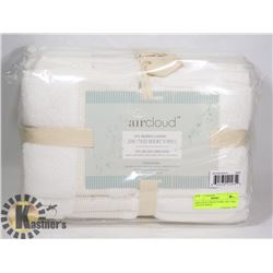 AIRCLOUD 6 PIECE TOWEL SET 100% COTTON WHITE