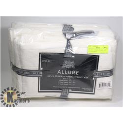 ALLURE 6 PIECE TOWEL SET 100% COTTON WHITE