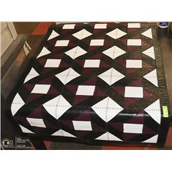 GEOMETRIC LEATHER STYLE RUG. 58'' X 39''