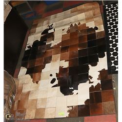 SQUARE PATTERN COW PRINT RUG/WALL ART. 87" X 58''