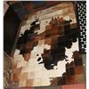 Image 1 : SQUARE PATTERN COW PRINT RUG/WALL ART. 87" X 58''