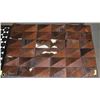Image 1 : LEATHER STICHED COW RUG WALL ART. 53" X 34"