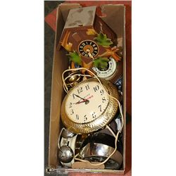 BOX OF ESTATE ALARM CLOCKS, COO-COO CLOCKS AND