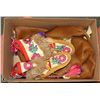 Image 1 : BOX OF FELT HAND MADE MOCCOSINS AND HIDE.