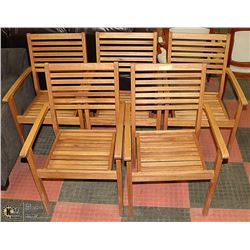 5 SOLID OAK CHAIRS - SOLID WOOD - ALL WOOD